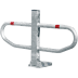Metallischer Parkbügel FLEXY® mit rotem Markierungsstreifen und Schloss