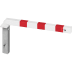 Kippbarer quadratischer Sperrpfosten Pluto mit rot-weißen Markierungen