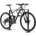 Schwarzer Anlehnbügel Fahrrad 9600 Black Edition mit Mountainbike gesichert