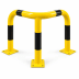 Eckschutzbügel WACHTWERK X® aus Stahl in gelb mit schwarzen Streifen, Stärke S Ø 76 mm