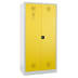 Umweltschrank für 60-Liter-Fässer mit gelben Türen und grauem Rahmen von storeLAB