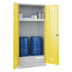 Umweltschrank mit gelben Türen für 60-Liter-Fässer und Chemikalienbehälter storeLAB®