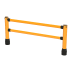 Flexibles Rammschutzgeländer Flex+ S-Line in gelb mit schwarzem Sockel und zwei horizontalen Stangen