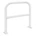 Weißer Fahrradanlehnbügel Sprint aus Metall zum Einbetonieren oder Aufdübeln