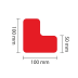 PROline-tape Bodenmarkierung L-Stück rot mit den Maßen 100 mm x 100 mm x 50 mm