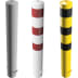 Absperrpoller SECURE aus Stahl mit Ø 152 mm und 3,2 mm Wandstärke, in verschiedenen Farben und Markierungen