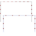 Höhenbegrenzer Pfosten 70 x 70 mm mit Passierbreite 3000 bis 4000 mm in weiß mit roten Markierungen