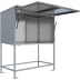Mobiler Planstand Bauplan-Container aus Metall mit aufklappbarem Dach