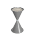 Grauer Kunststoff-Standascher mit doppeltem konischem Design und Metallgitter