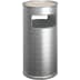 Abfallsammler H 70 aus Metall mit integriertem Ascher und quadratischem Muster