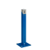 Blaue Ascher-Standsäule SG 105 E mit grauer Abdeckung und Aschenbecheröffnung