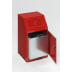 Roter Putzwollkasten PWK 45 mit geöffnetem Türfach und silbernem Einsatzbehälter, selbstlöschend, mit Pedal