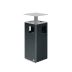 Abfalleimer und Ascher E14 mit Dach aus Metall in schwarz mit quadratischer Form