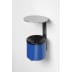 Wandascher WH 16 in Blau mit schwarzem Deckel und silbernem Dach zur Wandmontage