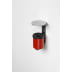 Wandascher WH 10 roter Wandaschenbecher mit schwarzem Deckel und Metall-Dach zur Wandmontage