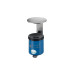 Wandascher WH 10 in blau mit schwarzem Rand und Edelstahl-Dach zur Wandmontage