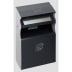 Wandascher WH 63 aus Metall in Schwarz mit Aschenbecher und Zigarettensymbol