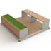 Stadtmobiliar Parklet mit Hocker und Beet aus Holz und Metall mit integriertem Pflanzbeet und Sitzgelegenheit