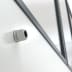 Detailaufnahme eines weißen Kabeldurchführungsverschlusses am mobilen Raumsystem MultiRoom Indoor Basic 7 mit grauen Rahmen