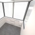 Mobiles Raumsystem MultiRoom Indoor Basic 7 mit großen Fenstern und grauem Bodenbelag