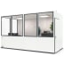 Mobiles Raumsystem MultiRoom Indoor Basic 10 mit großen Glasfenstern und weißer Außenwand