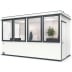 Mobiles Raumsystem MultiRoom Outdoor Basic 10 mit großen Fenstern und Tür, modernes Bürocontainer-Modul