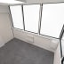 Mobiles Raumsystem MultiRoom Outdoor Basic 10 mit großen Fenstern, grauem Boden und weißer Tür