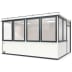 Mobiles Raumsystem MultiRoom Outdoor Basic 15 mit großen Fenstern und weißer Außenwand