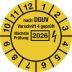 Prüfplakette nach DGUV Vorschrift 4 geprüft mit nächster Prüfung 2026