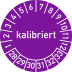 Prüfplakette kalibriert lila mit Monats- und Tagesangaben