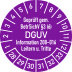Prüfplakette Geprüft gem. BetrSichV §3 (6) DGUV Information 208-016 für Leitern und Tritte, violett mit Monats- und Jahresangaben