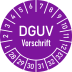 Prüfplakette DGUV Vorschrift violett mit Monats- und Jahreszahlen