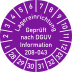 Prüfplakette Lagereinrichtung Geprüft nach DGUV Information 208-043 violett mit Monats- und Jahresangaben