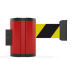 Wandgurtkassette Beltrac Wall Mount Safety mit rotem Gehäuse und gelb-schwarzem Absperrband