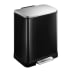 Tritt-Mülleimer E-CUBE EKO schwarz mit Edelstahl Deckel und 20 Liter Fassungsvermögen