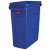 Blauer Abfallbehälter Slim Jim mit Luftschlitzen von Rubbermaid, 60 Liter Fassungsvermögen