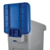 Hinweistafel für Recycling-Station Slim Jim Starter Set von Rubbermaid mit blauem Deckel und grauem Behälter