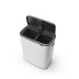 Soft-Touch Mülleimer Bo Touch Bin von Brabantia mit zwei Fächern und einem Fassungsvermögen von jeweils 30 Litern, weiß mit schwarzem Deckel