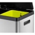 Tret-Mülleimer EcoCasa 2 Recycling mit zwei Fächern und 2x 30 Liter Inhalt, Edelstahl mit gelbem Inneneimer