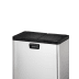 Tret-Mülleimer Essential Splittet Recycler EKO mit 2 Fächern und 2x 15 Liter Fassungsvermögen, silberner Körper mit schwarzen Deckeln