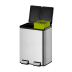Tret-Mülleimer Essential Splittet Recycler EKO aus Edelstahl mit zwei Fächern und grünem Einsatz, 2x 20 Liter