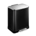 Tret-Mülleimer E-Cube EKO schwarz mit silbernem Deckel und Pedal, Inhalt 12 bis 50 Liter
