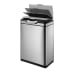 Touch-Abfalleimer Touch Pro EKO mit 20 + 20 Liter Inhalt, Edelstahl mit schwarzem Deckel, geöffnet