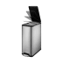 Tret-Mülleimer Ecoslim EKO aus Edelstahl mit 40 bis 45 Liter Fassungsvermögen und geöffnetem Deckel