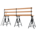 Faltgerüstbock Komplett-Set mit Holzplanken und schwarzem Metallgestell, inklusive Leiter
