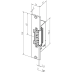 Technische Zeichnung des ASSA ABLOY Fluchttüröffners 332.80 aus Edelstahl mit Abmessungen 130x31x78.1 mm und Nennspannung 100 mA