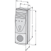 Technische Zeichnung der ASSA ABLOY Fluchtwegsteuerung 1338 AP mit integrierter Stromversorgung, Maße 249x98x92 mm
