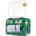 Cederroth Pflasterspender Soft Foam Spender 2-in-1 mit geöffnetem transparentem Deckel und blauen Pflasterrollen