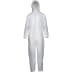 Weißer Einwegoverall aus Polypropylen mit Kapuze und Reißverschluss, Größen XL oder XXL wählbar