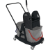 Vermop Reinigungswagen mit 2 x 17 Liter Eimern und Presse, Maße 830 x 450 x 880 mm